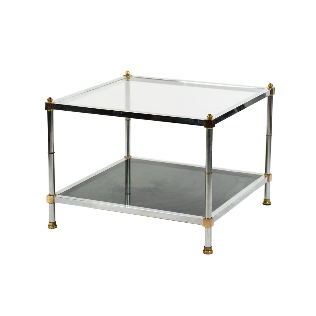 Maison Jansen Chrome and Brass Square Coffee Table (1 of 13)