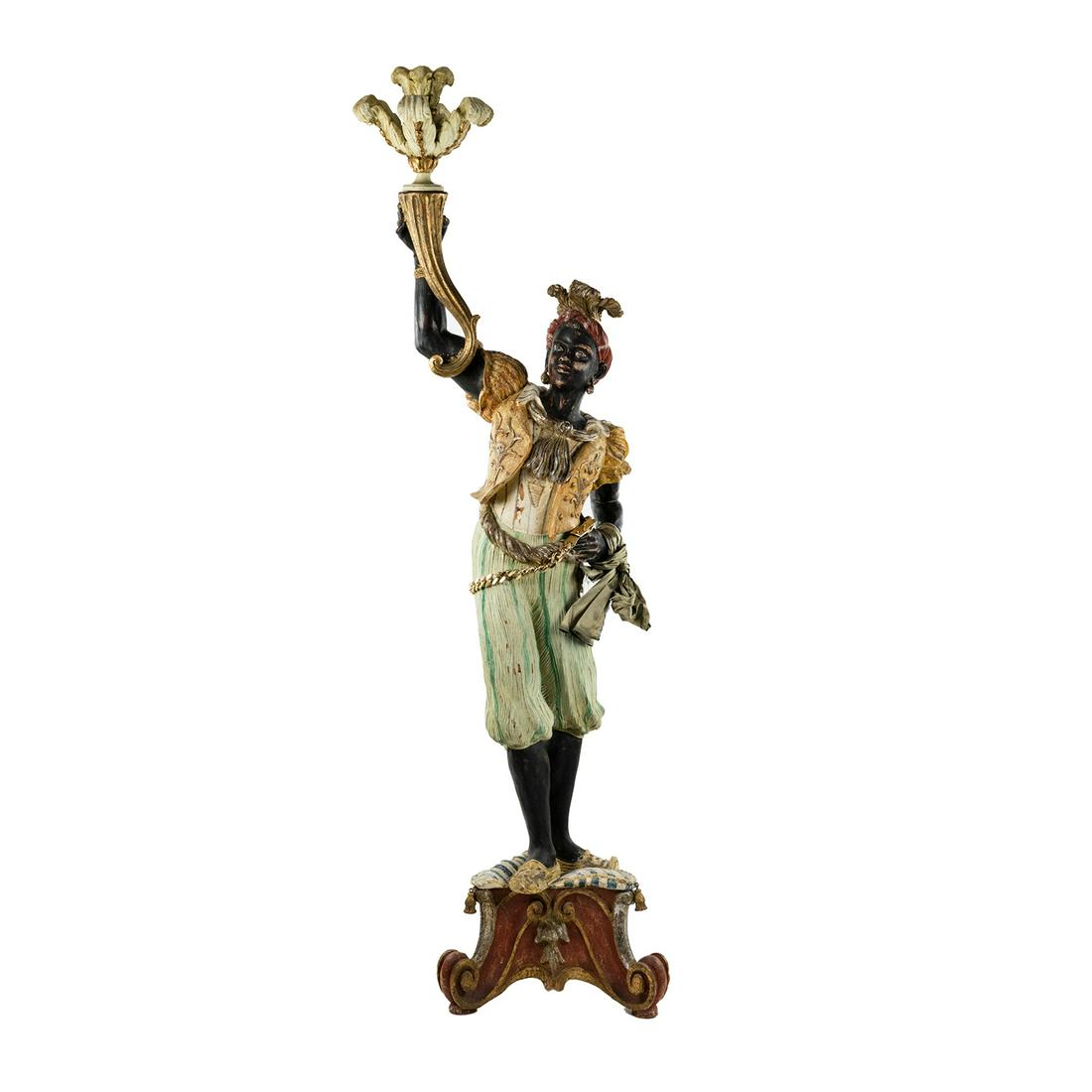 Antique Italian Blackamoor Figure Floor Candelabra (1 of 16)