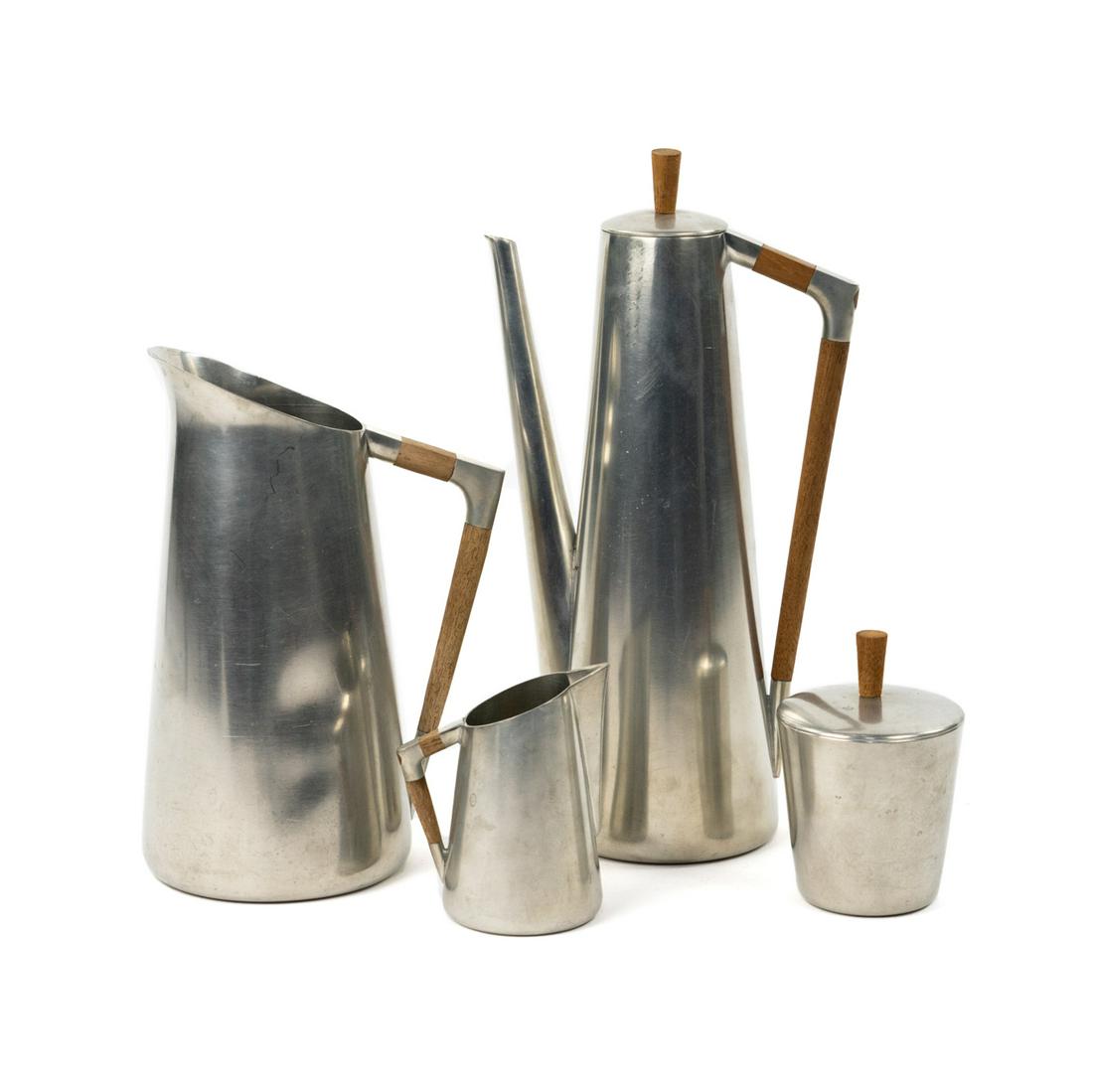 Royal Holland Daalderop Mid-Century 4 Pc Pewter Tea Set (1 of 10)