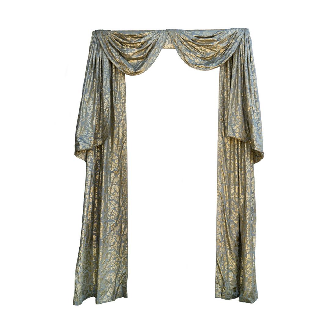 Green & Gold Damask Scalamandre Silk Curtain Valance (1 of 14)