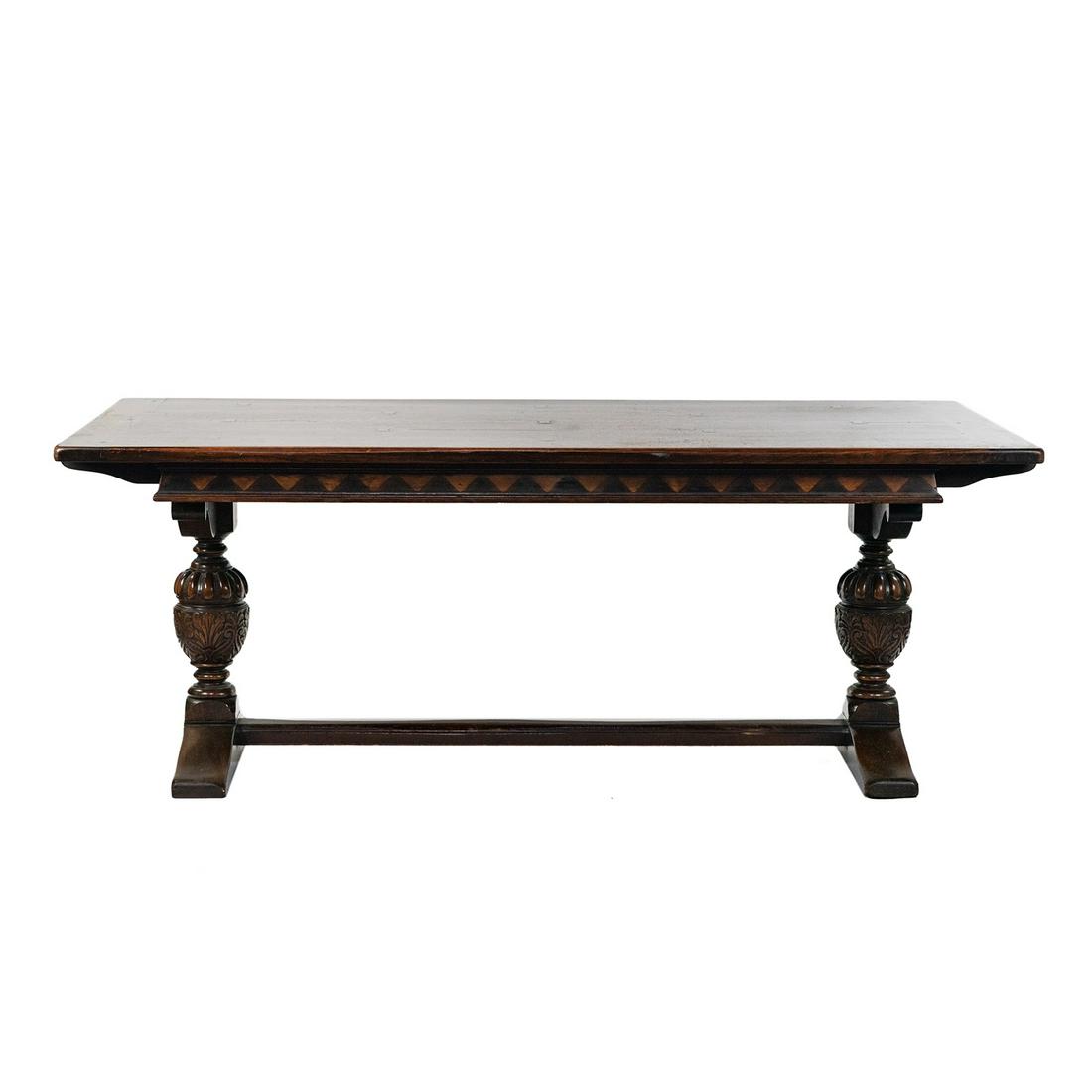 Jacobean Style Oak Trestle Dining Table (1 of 20)