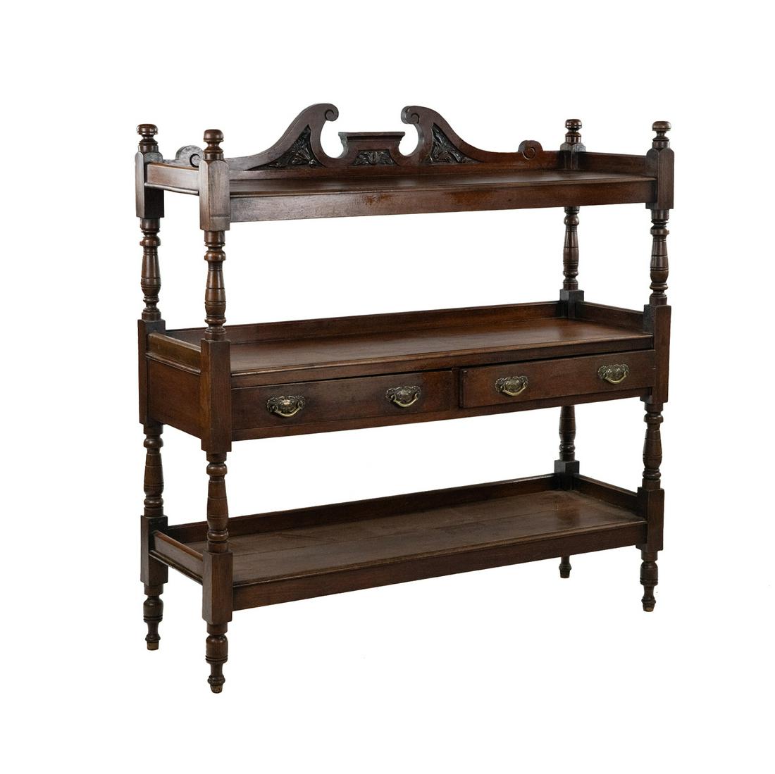 Antique English Georgian Style Three Tier Buffet (1 of 20)