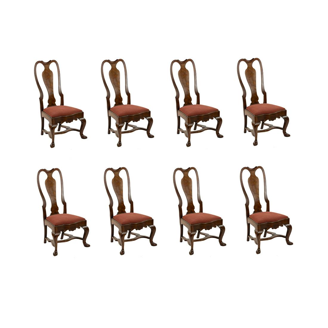Set of 8 Queen Anne Style Dining Side Chairs (1 of 20)
