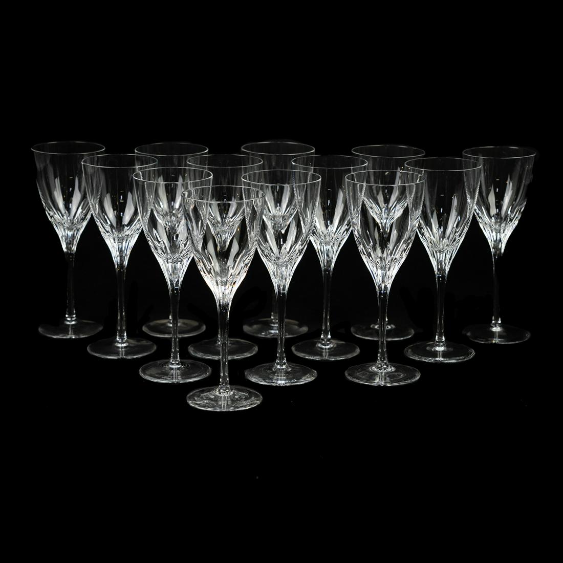 Waterford Crystal Marquis Claria Wine Glasses: A set of 13 Marquis by Waterford Crystal 'Claria' stemmed wine glasses. Each is marked 'Marquis by Waterford' at the base.