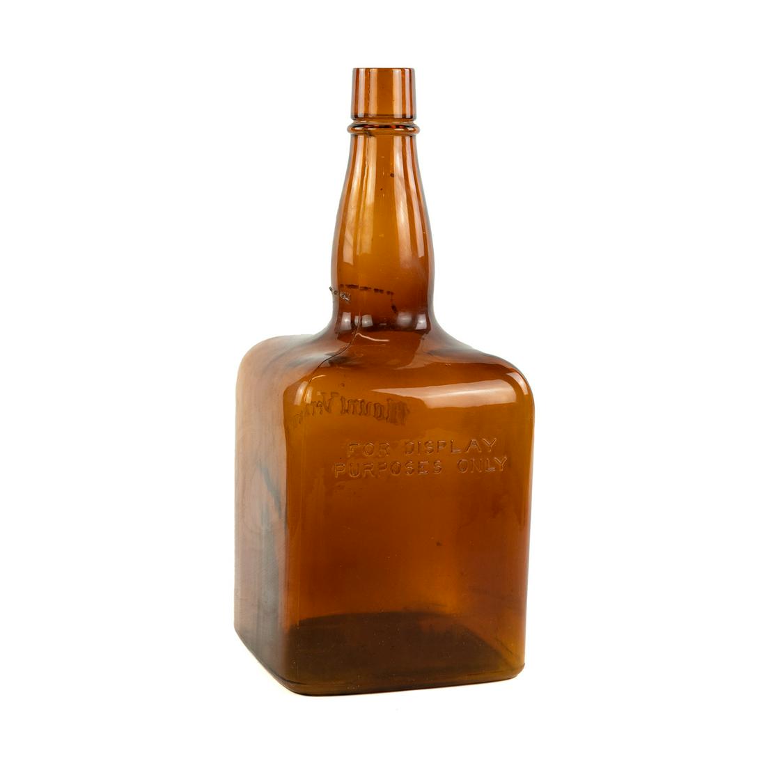 Oversized Mount Vernon Amber Glass Whiskey Bottle (1 of 6)