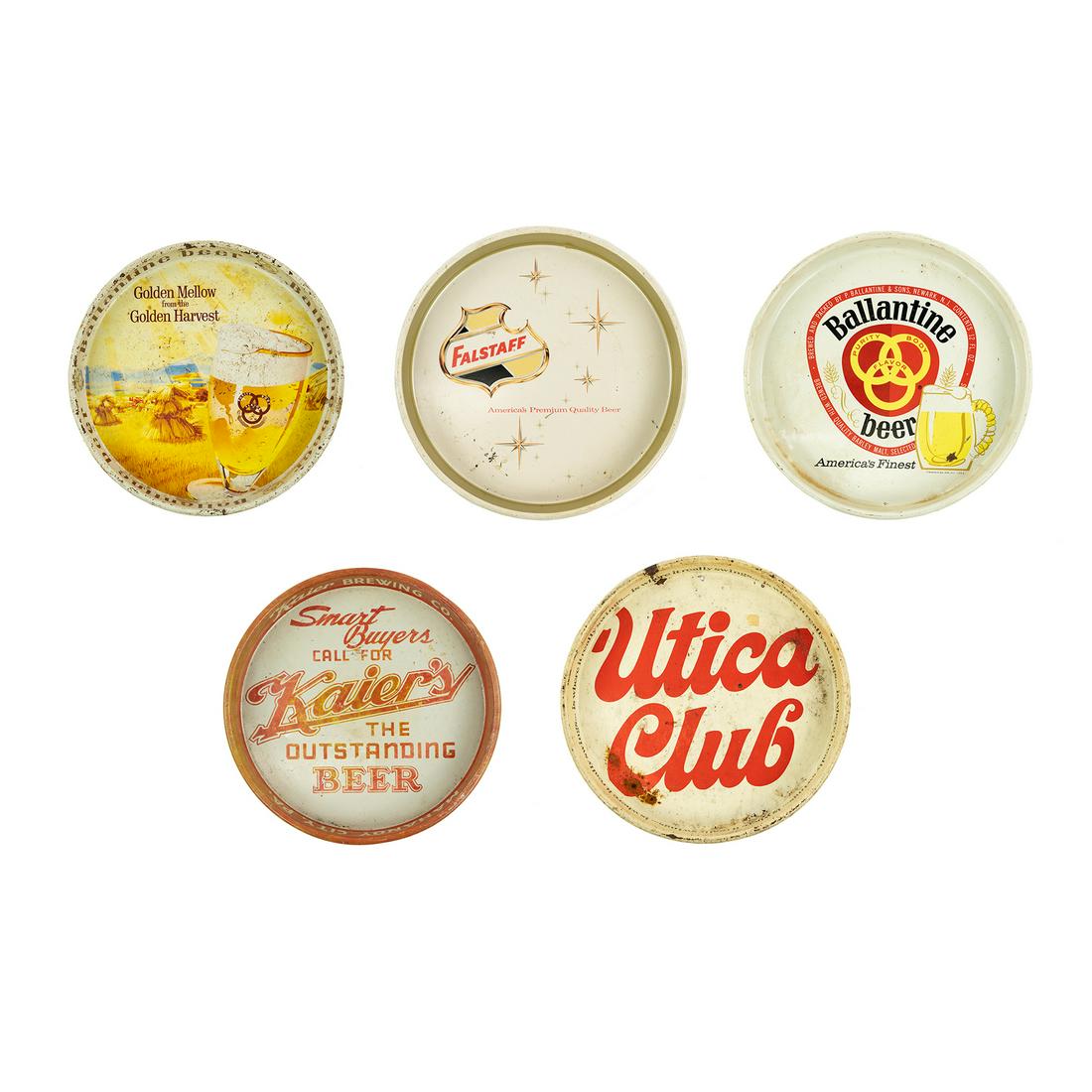 (5) 1950's - 1960's Metal Beer Serving Trays (1 of 12)