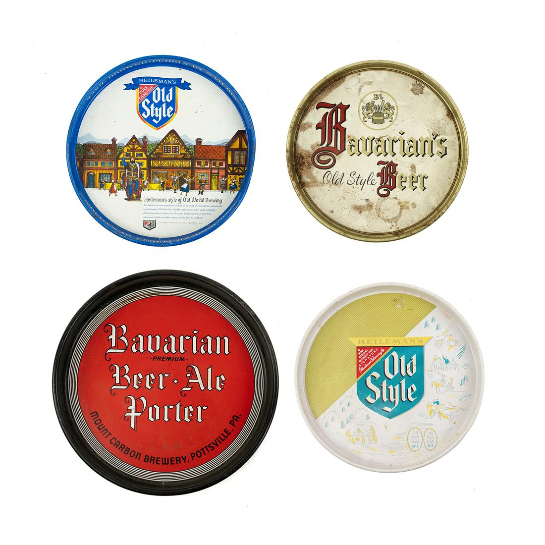 (4) 1940's - 1960's Metal Beer Serving Trays (1 of 9)