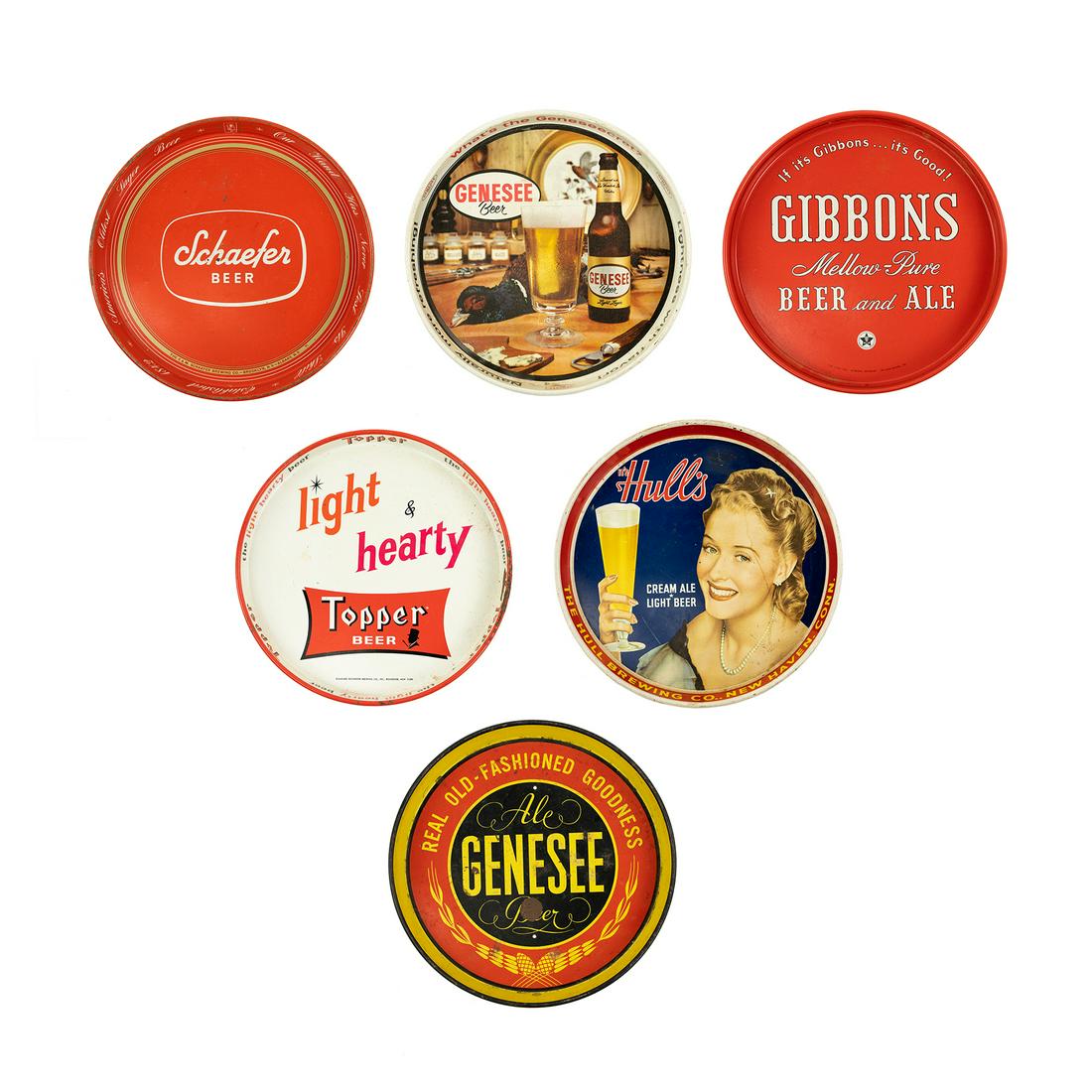 (6) 1940's - 1950's Metal Beer Serving Trays (1 of 13)