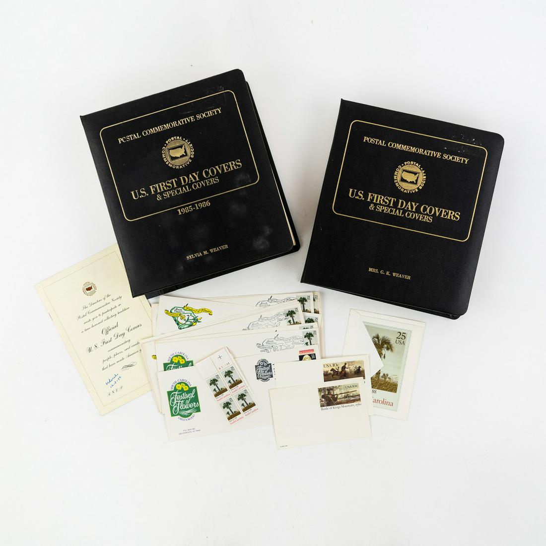 (2) US First Day Covers & Special Covers Albums: A group of 2 Postal Commemorative Society US First Day Covers & Special Covers albums, one containing approximately 110 First Day covers and one containing approximately 53. Each is presented on its c