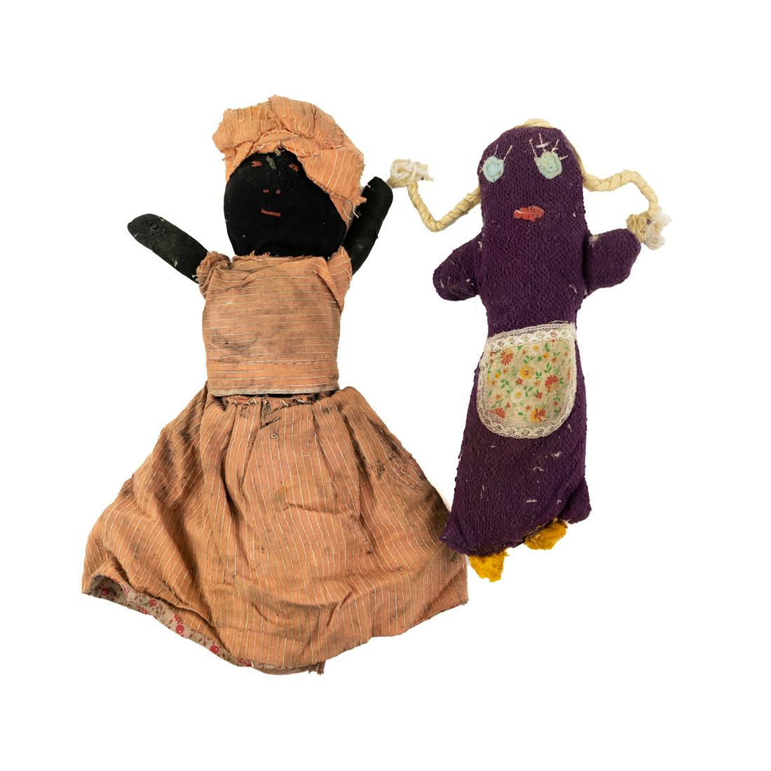 Antique Handmade Sewn Reversible Cloth Dolls (1 of 6)