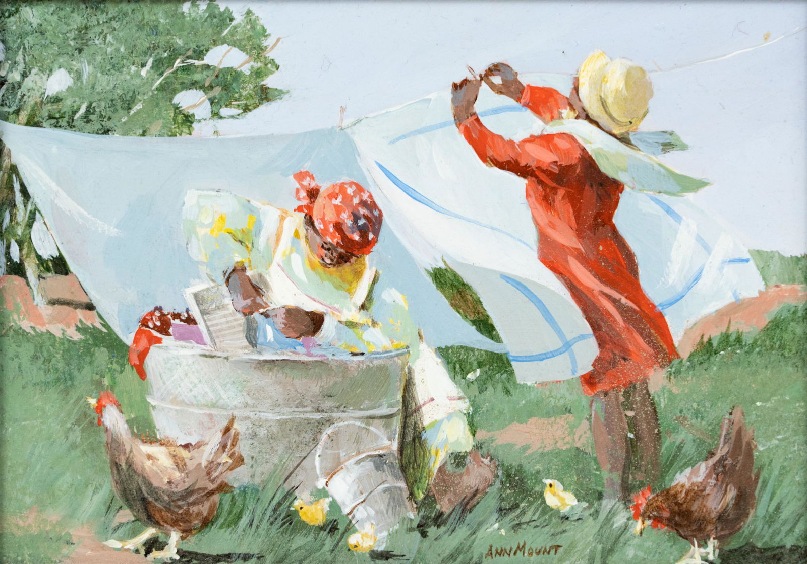 Ann Mount Signed Country Scene Painting (1 of 11)