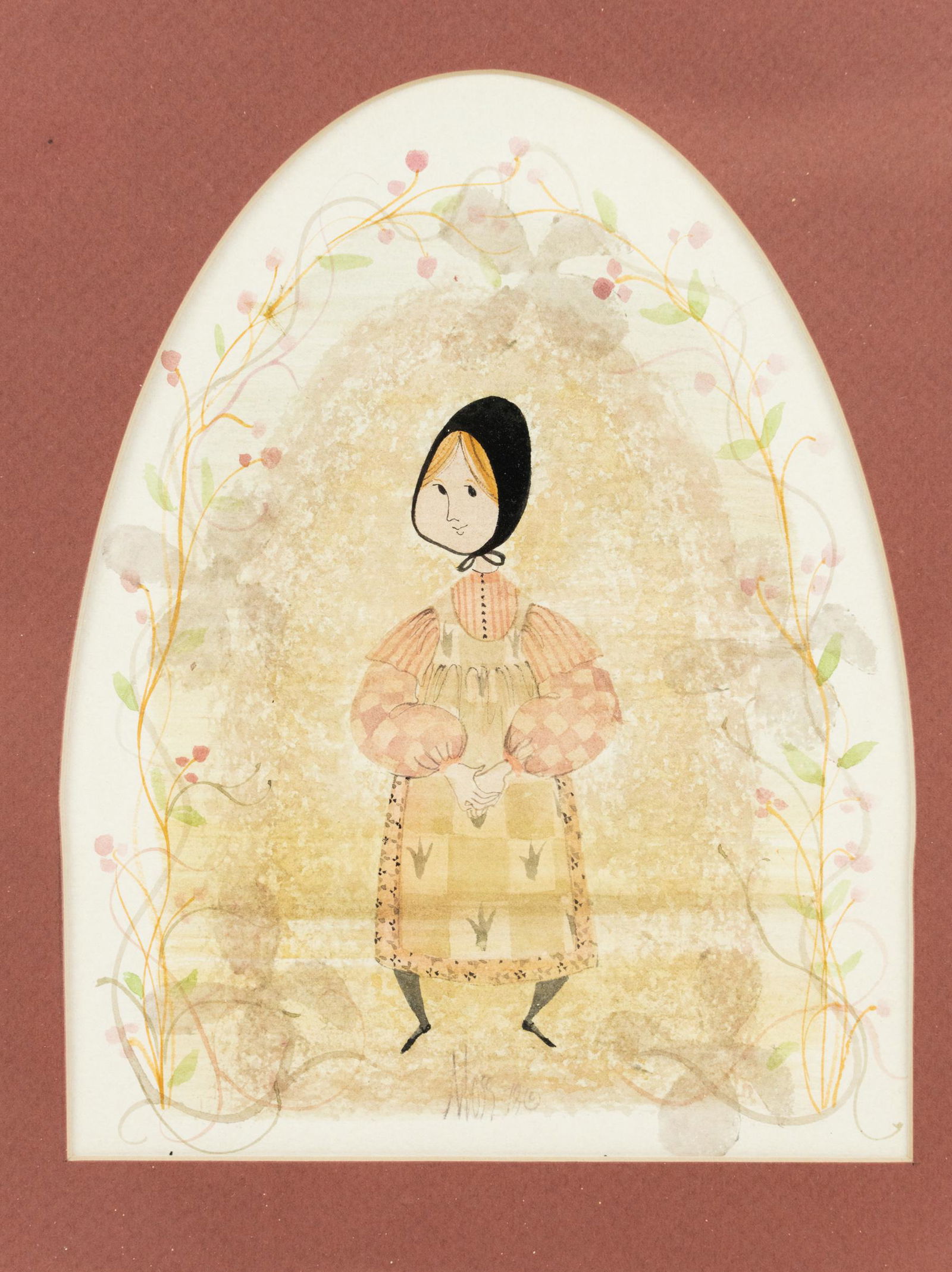 P. Buckley Moss Signed Watercolor on Paper (1 of 6)