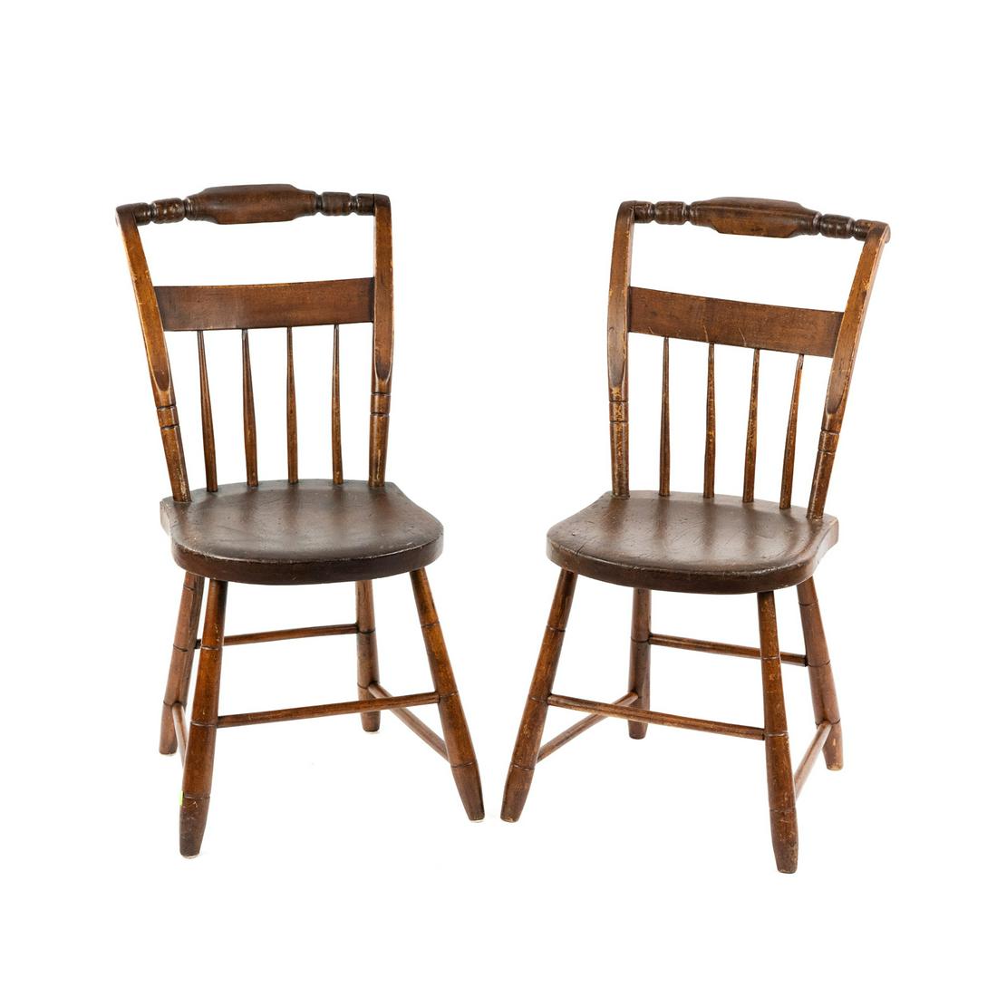 Pair of 19th C. Plank Seat Windsor Chairs (1 of 14)