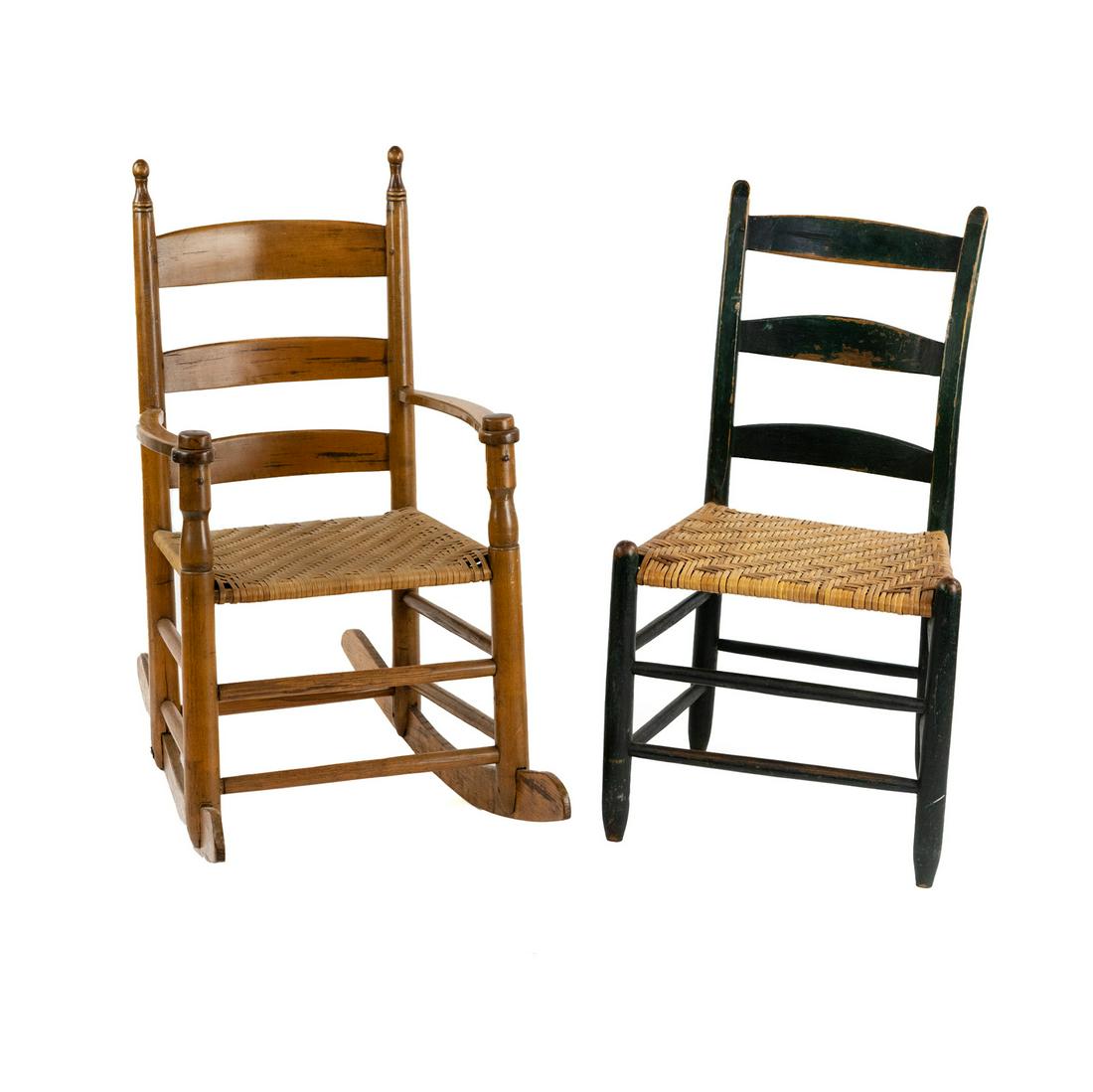 (2) American Ladderback Splint Seat Chairs (1 of 10)