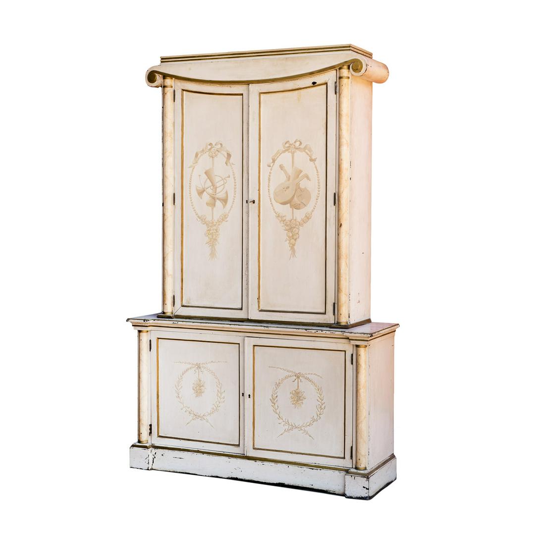 Continental White & Gold Painted 2 Section Cabinet (1 of 17)