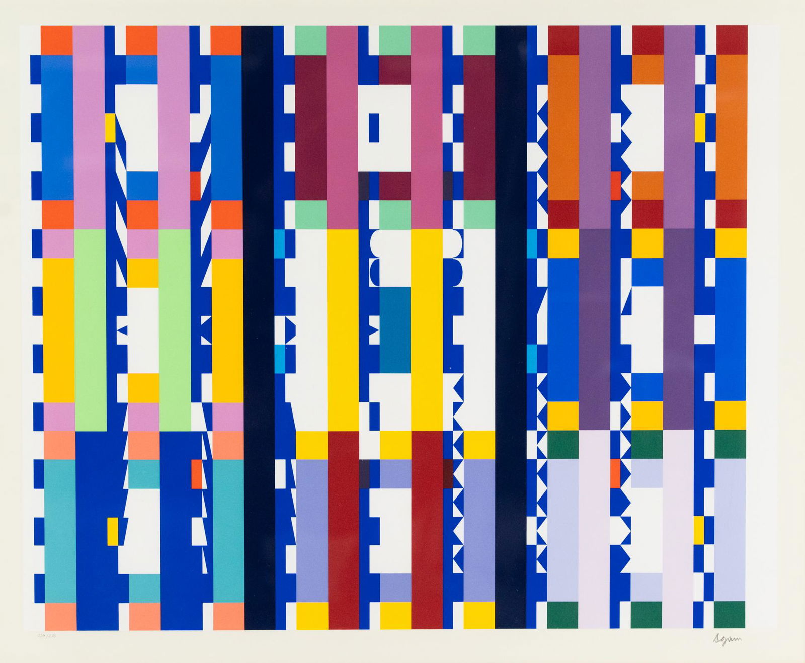 Yaacov Agam Movement in Bleu Space I Signed Serigraph (1 of 12)