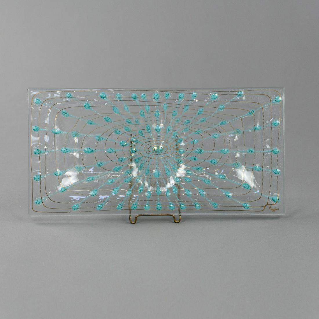 Mid-Century Modern Higgins Art Glass Tray (1 of 7)