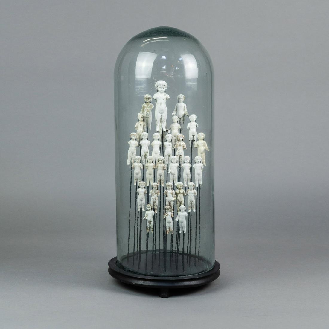 19th C. Frozen Charlotte Dolls Sculptural Glass Display (1 of 7)