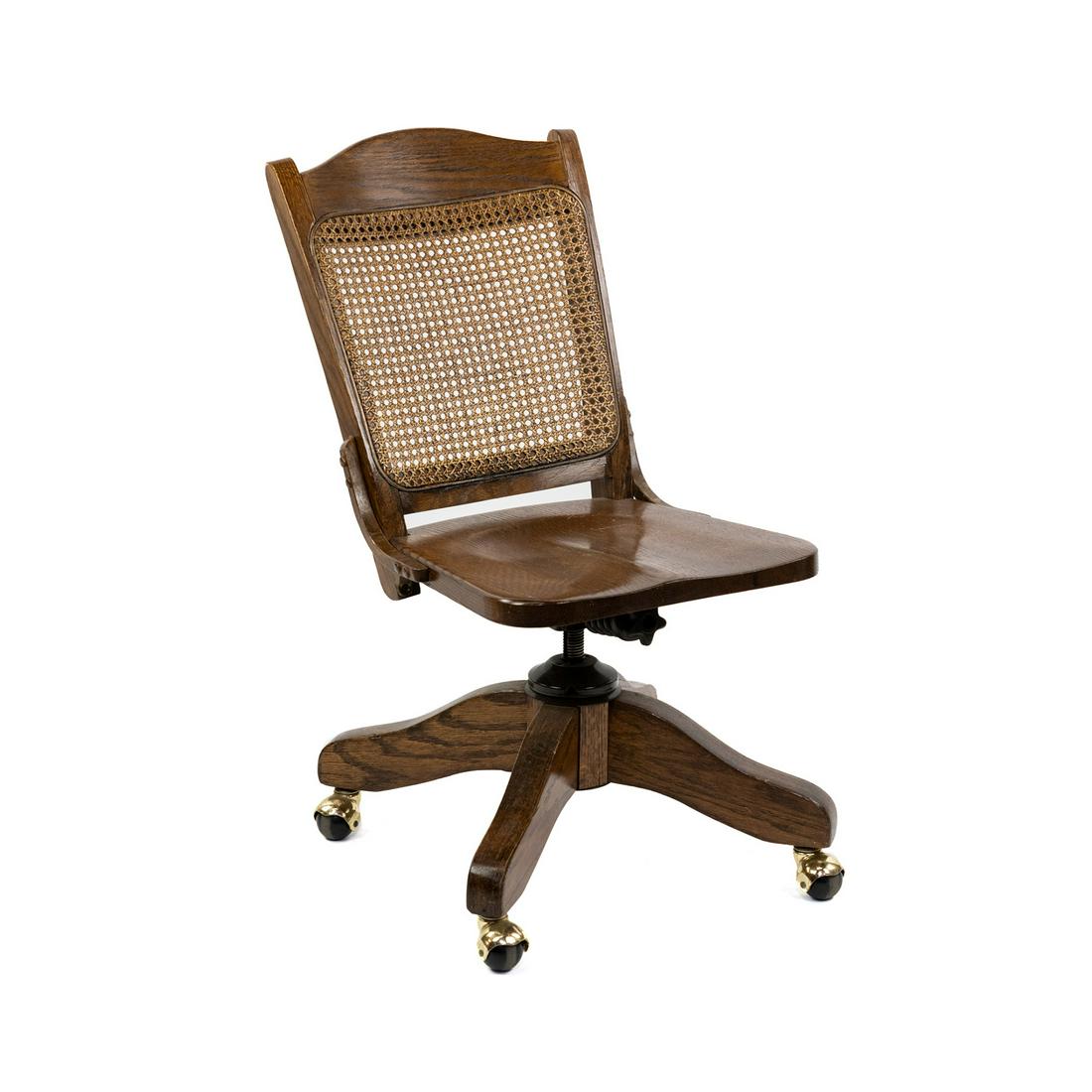 English Cane Back Bankers Swivel Chair (1 of 13)