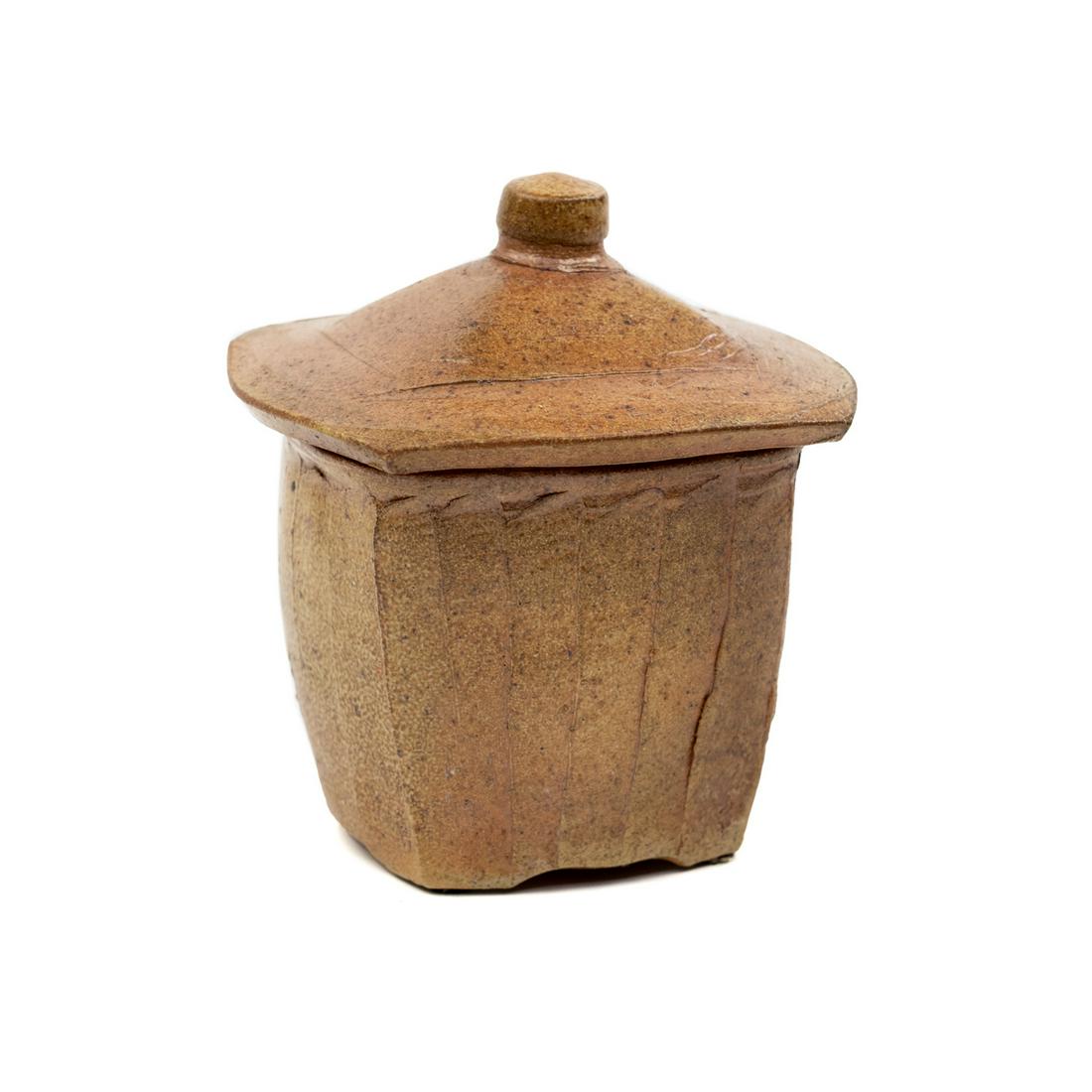 Michael Simon Salt Glazed Squared Lidded Jar (1 of 10)