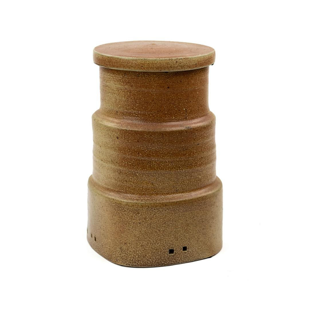 Michael Simon Salt Glazed Pottery Lidded Jar (1 of 10)