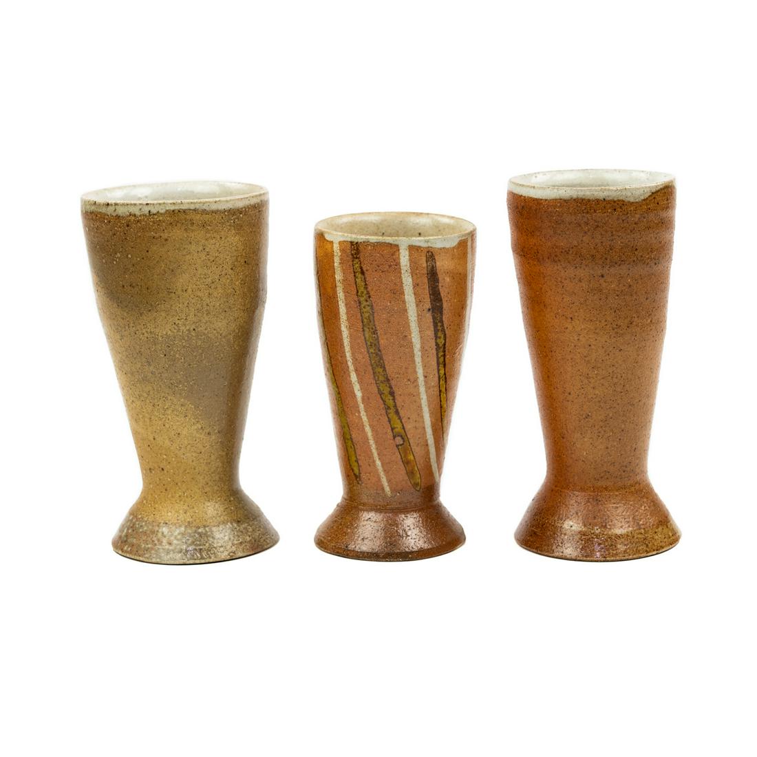 (3) Michael Simon Salt Fired Stoneware Pottery Beakers (1 of 7)