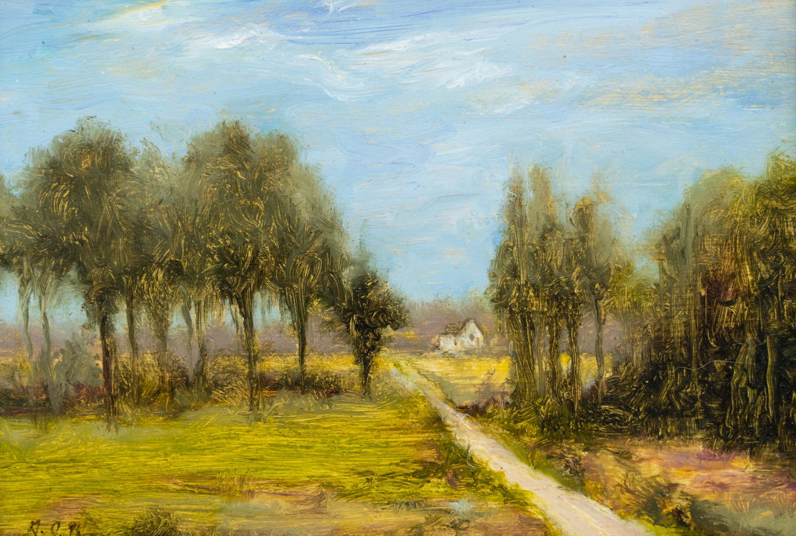 Farm Road Signed Landscape Painting (1 of 11)