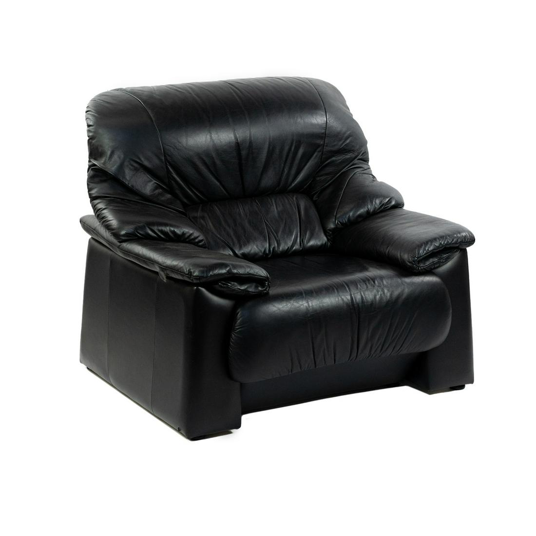 Modern Italian Black Leather Club Chair (1 of 10)