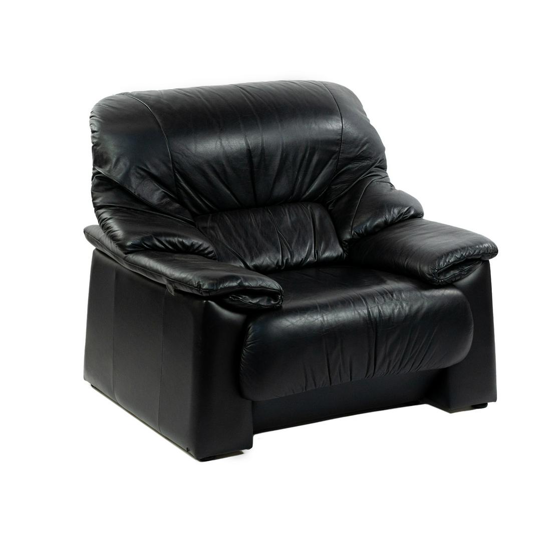 Modern Italian Black Leather Club Chair (1 of 7)