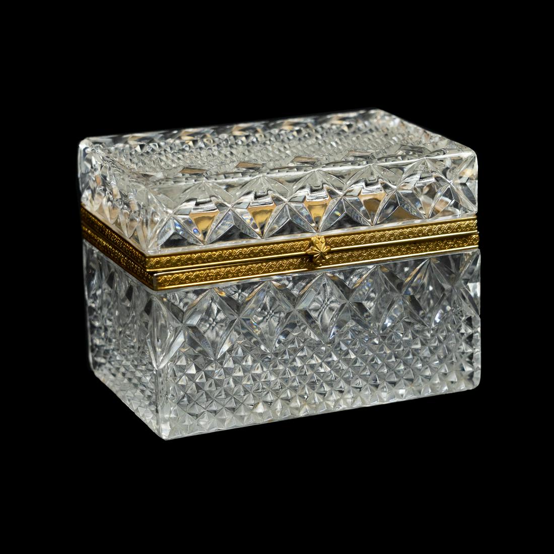 French Cut Crystal Hinged Trinket Box (1 of 9)