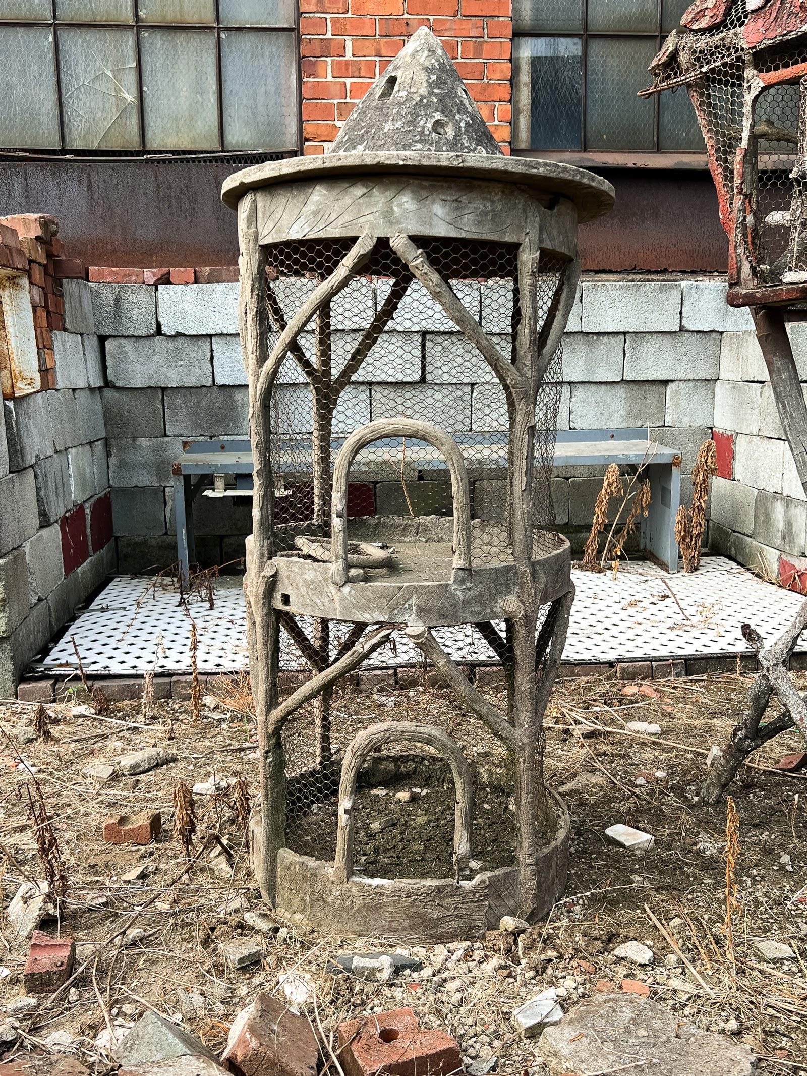 Faux Bois Concrete Double Birdcage (1 of 11)