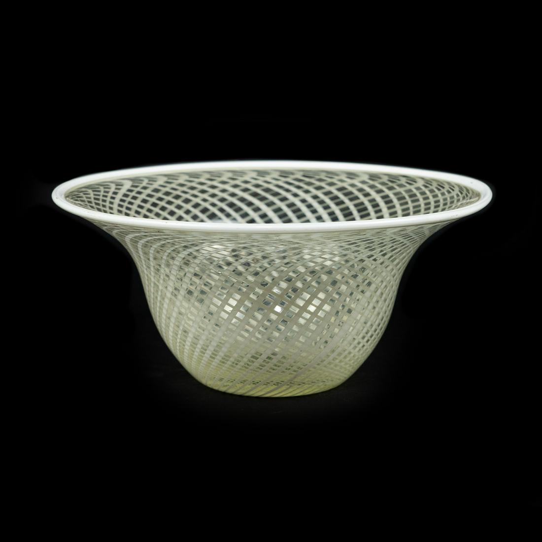 Murano Art Glass White Reticello Bowl (1 of 13)
