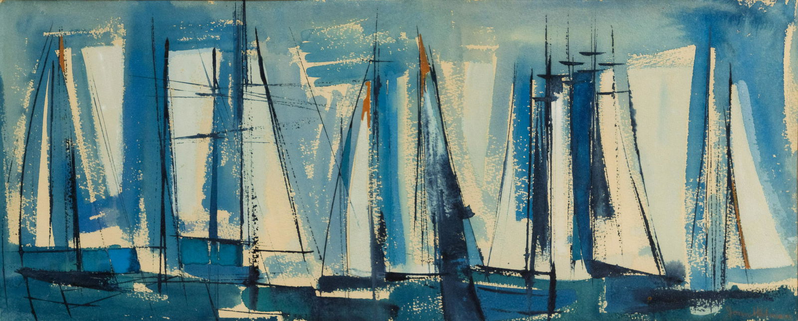 Joan Hedman Modern Abstract Sailboat Watercolor (1 of 9)
