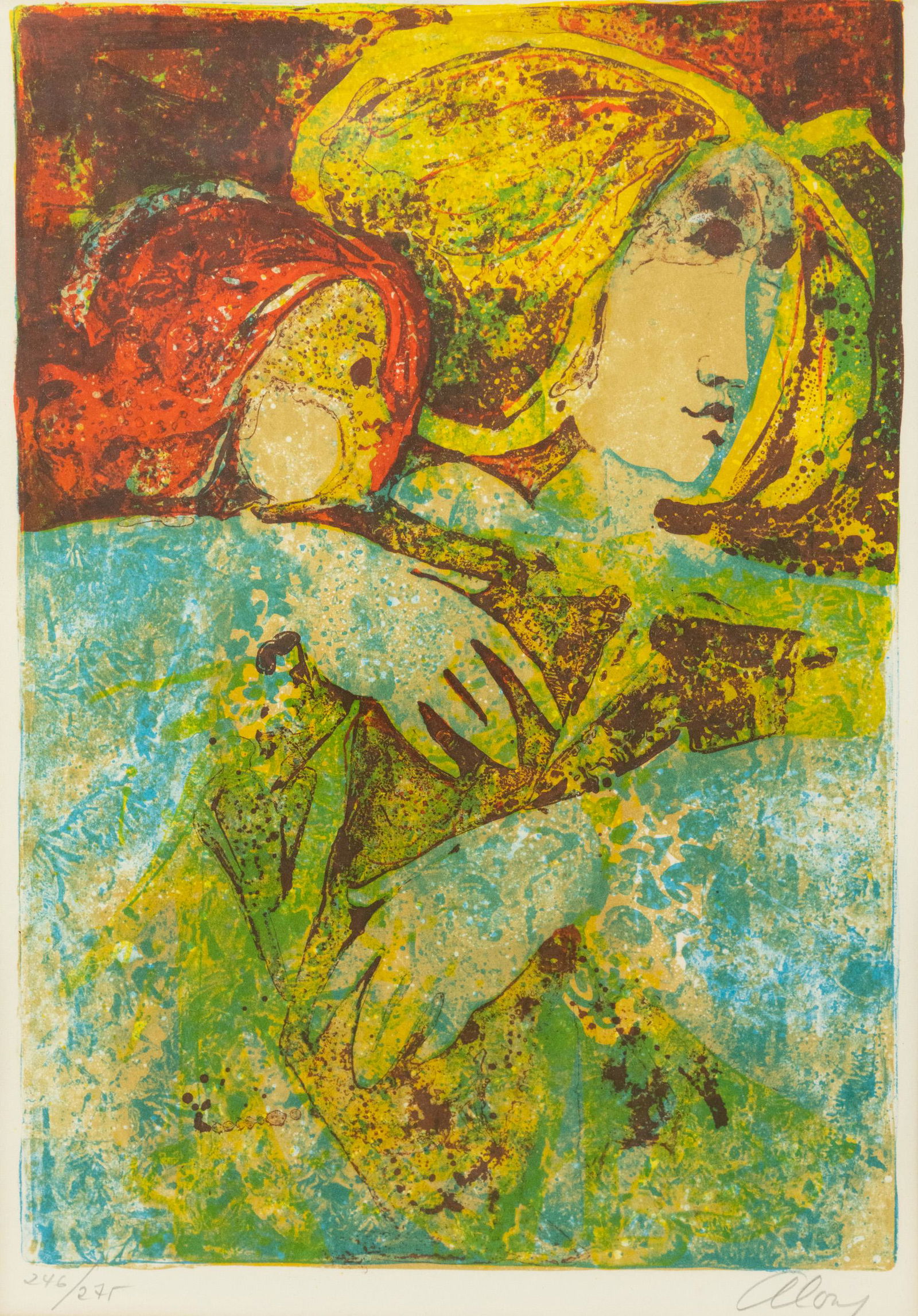 Alvar Sunol Signed Mother and Child Lithograph (1 of 12)