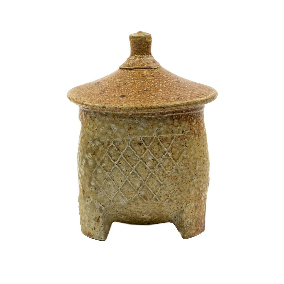 Michael Simon Salt Glazed Lidded Stoneware Jar (1 of 9)