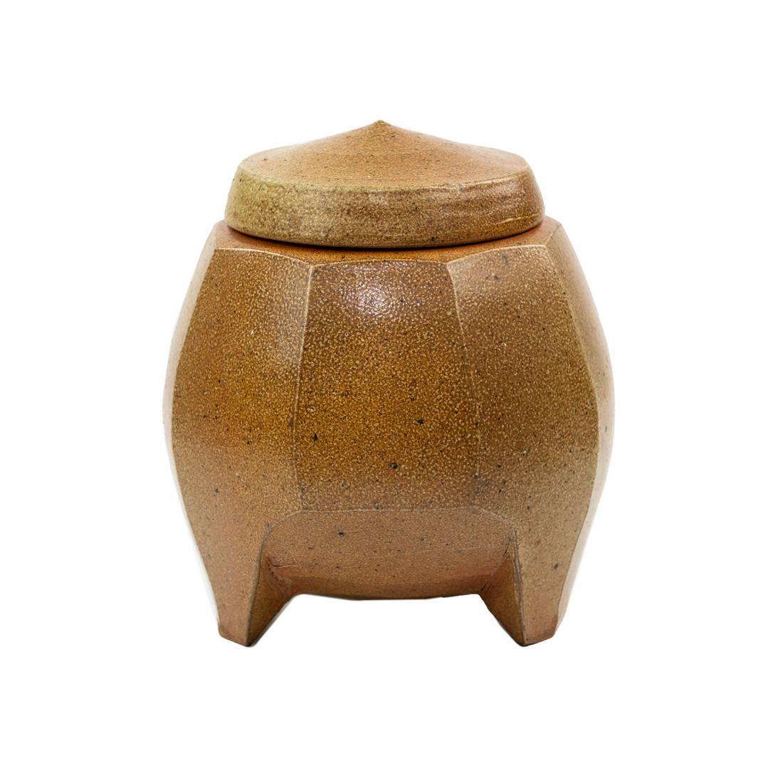 Michael Simon Salt Glazed Faceted Round Lidded Jar (1 of 9)