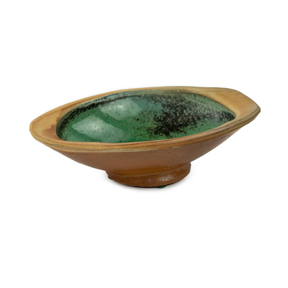 Michael Simon Salt Glazed Stoneware Oval Bowl (1 of 9)
