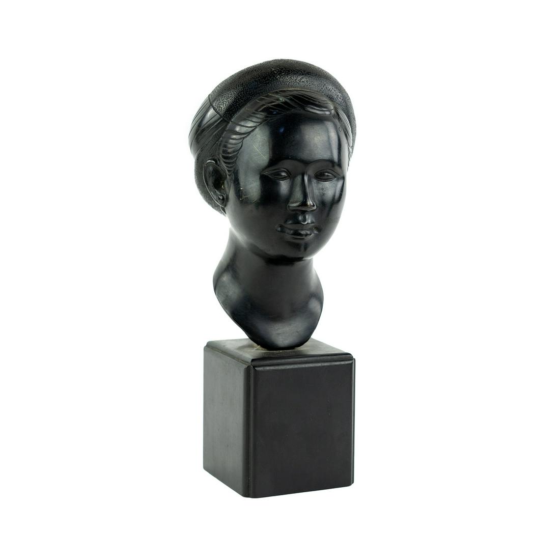 Nguyen Thanh Le Bronze Female Head Bust Signed (1 of 9)