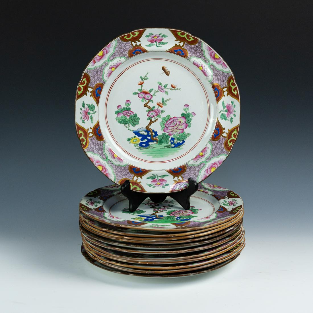 (12) Set of Spode Stone China Pattern 2647 Plates (1 of 12)