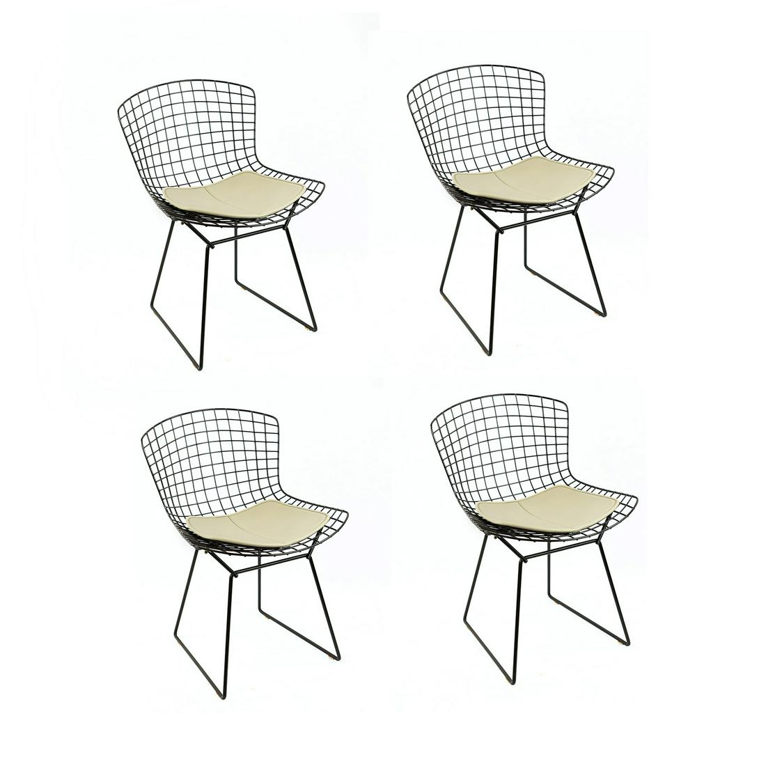 (4) Set of Bertoia Wire Chairs with Cushions (1 of 12)