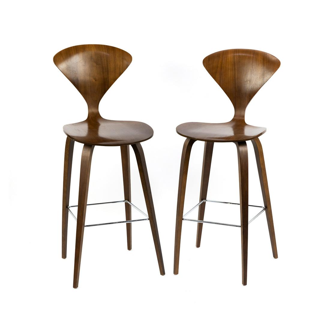 (2) Norman Cherner Plywood Bar Stools (1 of 16)