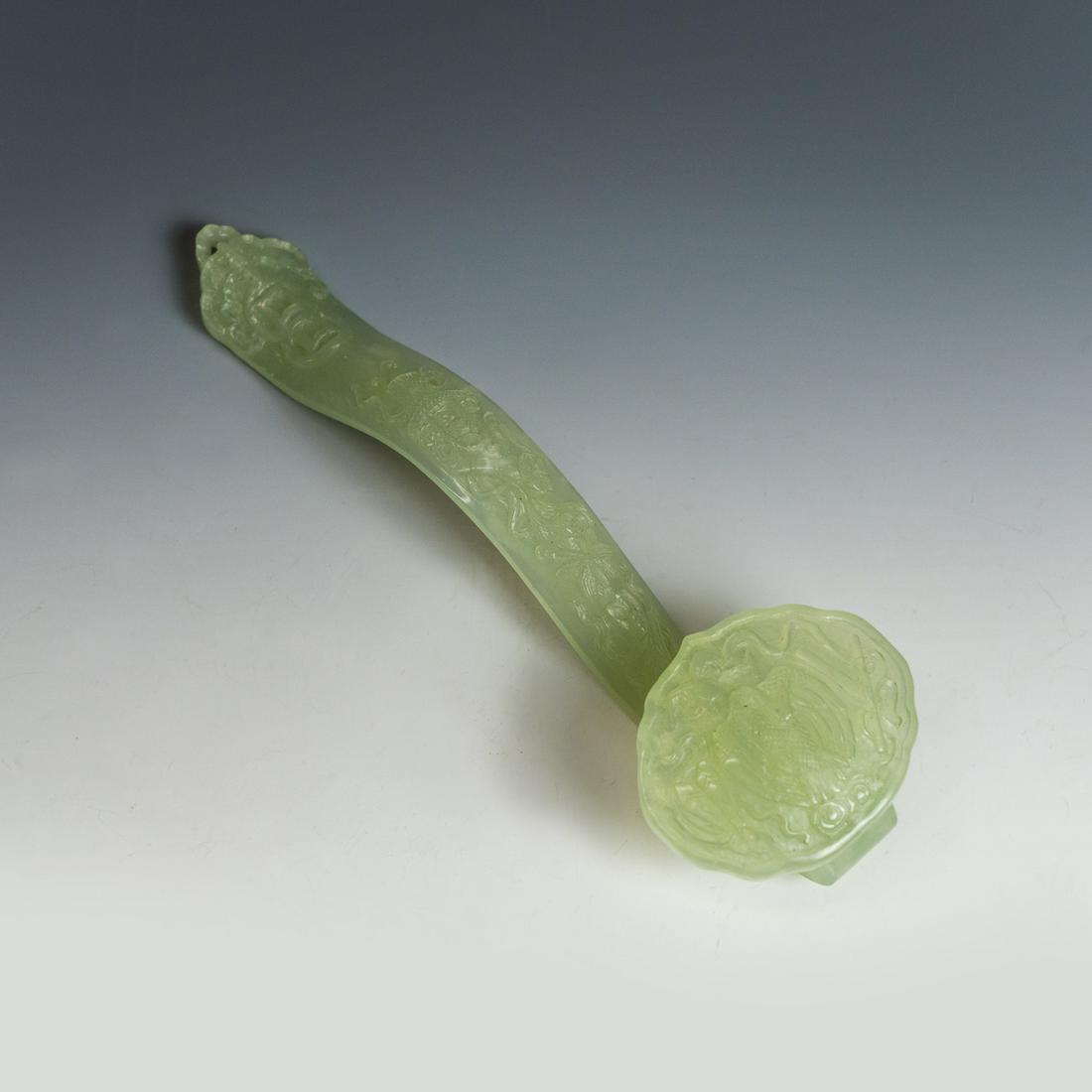 Chinese Qing Carved Jade Ruyi Scepter (1 of 8)