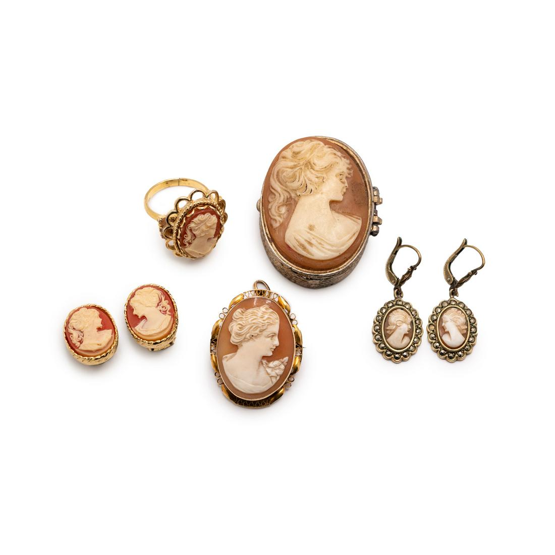 Group of Cameo Jewelry and Trinket Box (1 of 12)