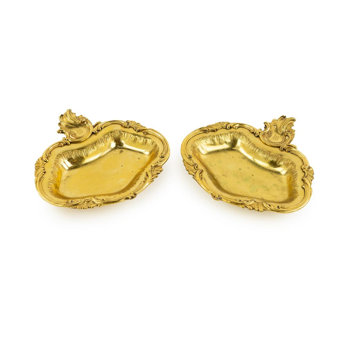 (2) Christofle Paris Ormolu Gilt Coin Trays 2487848 (1 of 11)