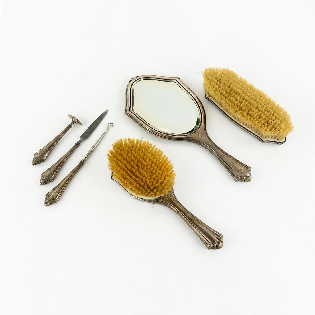 (6) Pcs Sterling Silver Vanity and Grooming Set (1 of 11)