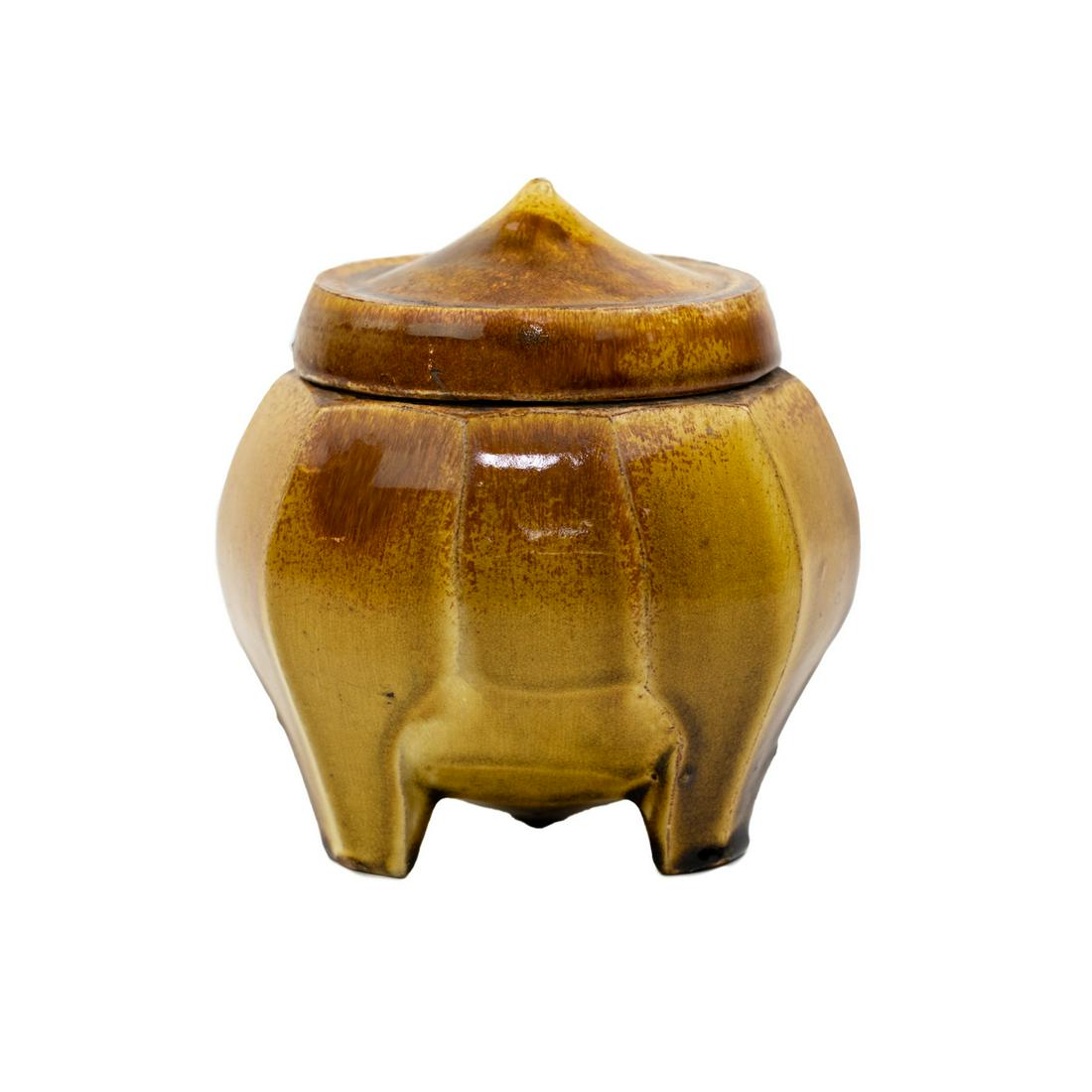 Michael Simon Shino Glazed Lidded Stoneware Jar (1 of 9)