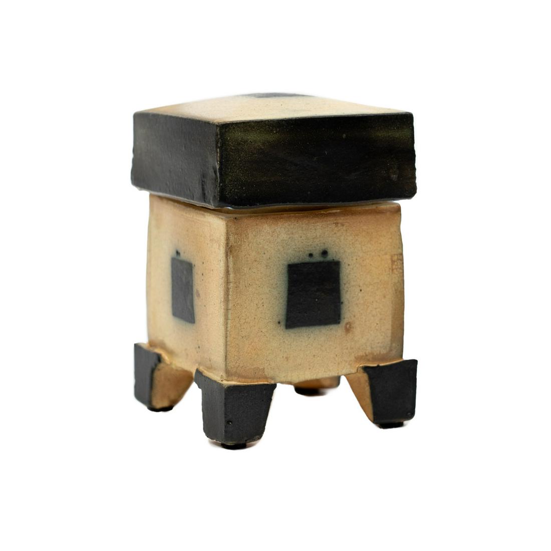 Michael Simon Salt Glazed Stoneware Lidded Persian Jar (1 of 9)