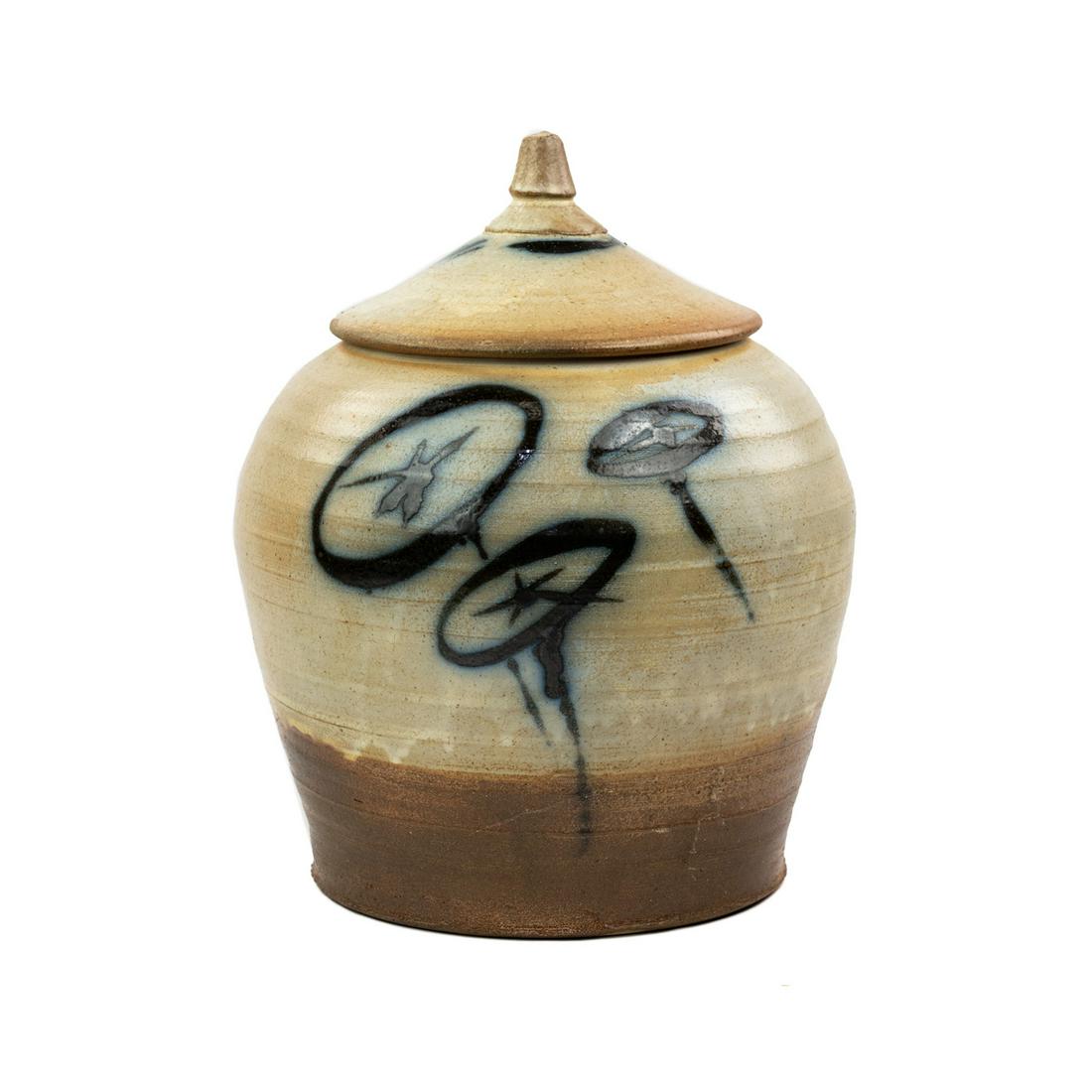 Michael Simon Salt Glazed Jellyfish Pottery Lidded Urn (1 of 10)