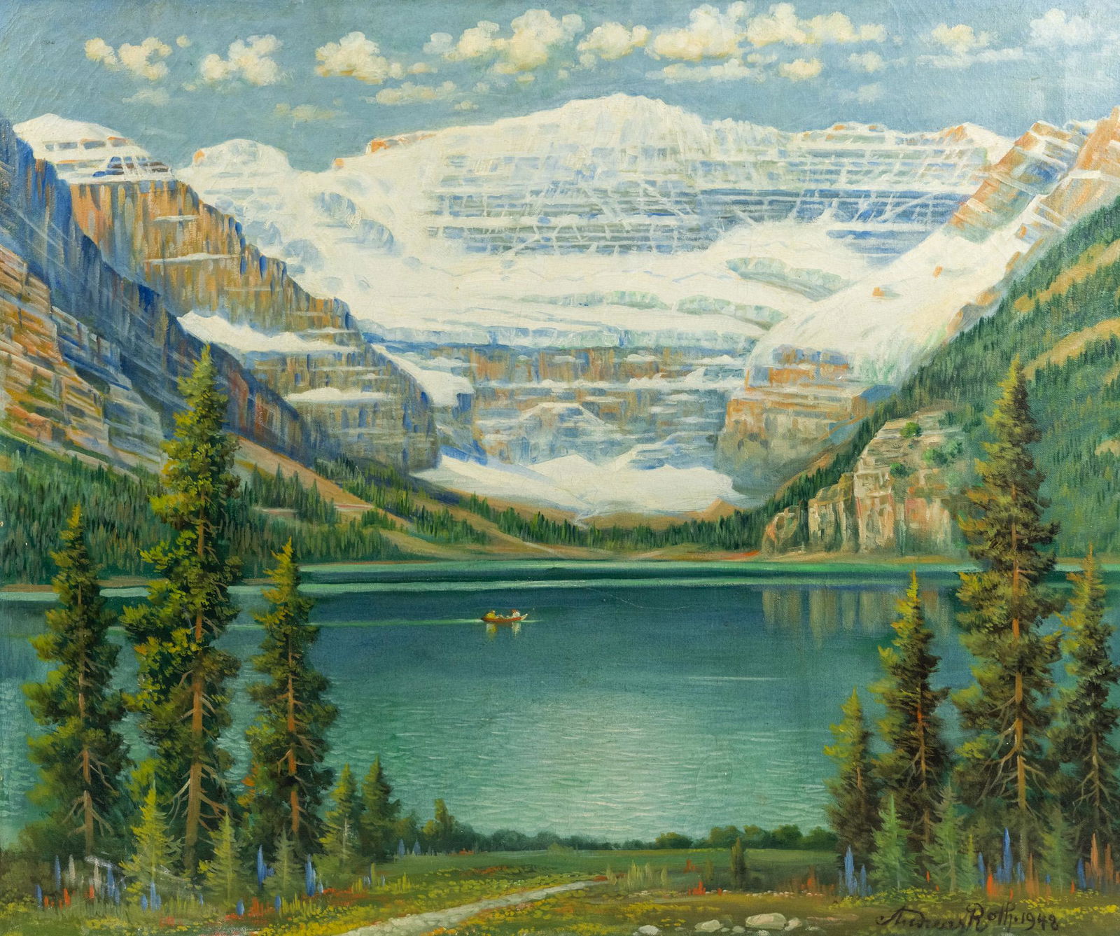 Andreas Roth 'Lake Louise Canada' O/C Painting (1 of 15)