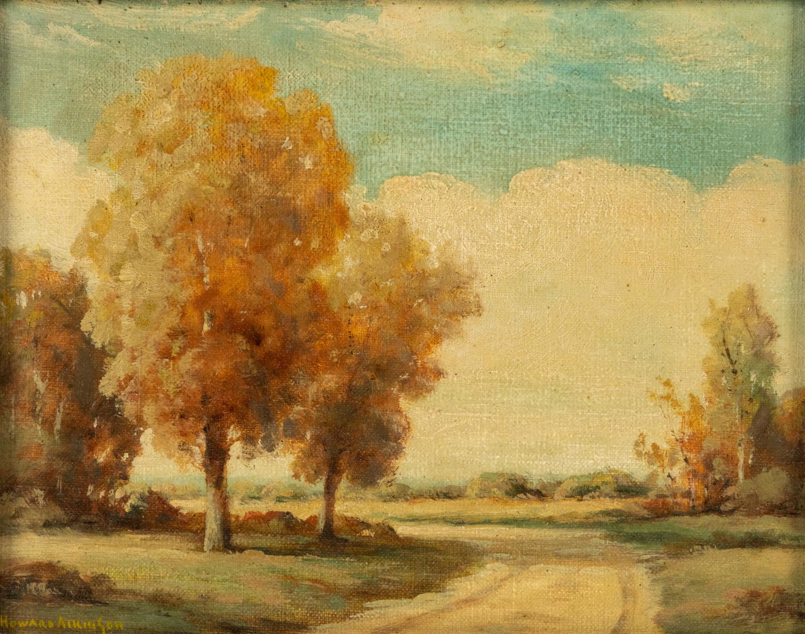 Howard Atkinson Signed Autumnal Landscape Painting (1 of 10)